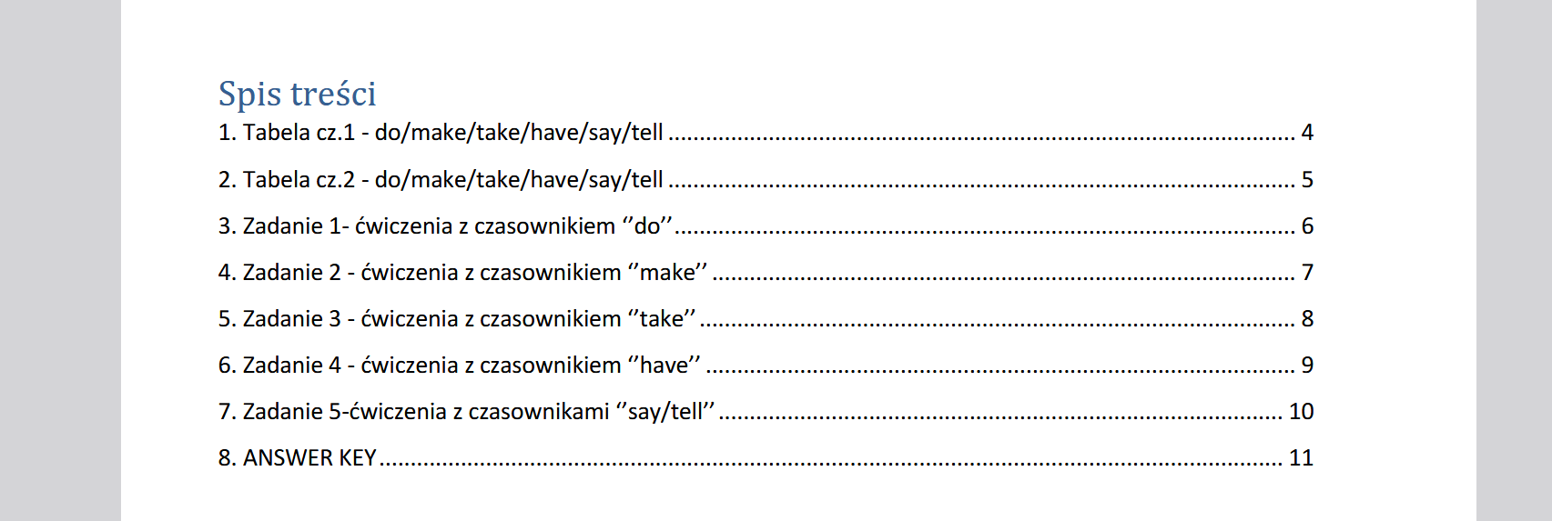 DO, MAKE, HAVE, TAKE, SAY, TELL Exercises - obrazek 2